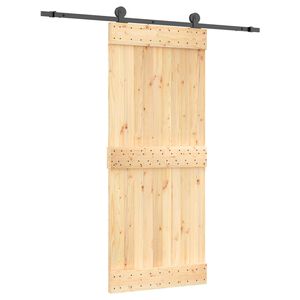 vidaXL Schiebet&uuml;r 85 x 210 cm Massivkiefer (Unbehandelt)
