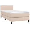 vidaXL Boxspringbett mit Matratze & LED Cappuccino-Braun 90x200cm