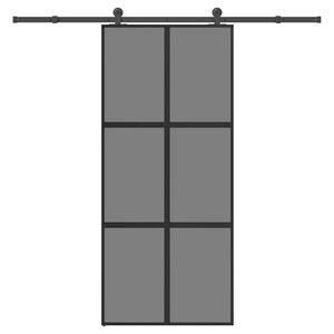 vidaXL Schiebet&uuml;r mit Beschlag 90x205 cm Hartglas & Aluminium