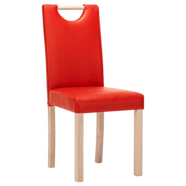 vidaXL Esszimmerst&uuml;hle 6 Stk. Rot Kunstleder