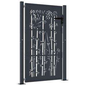 vidaXL Gartentor Anthrazit 100x150 cm Stahl Bambus-Design