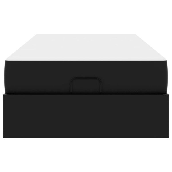 vidaXL Bettgestell mit Matratze mit Matratze 2 pcs Schwarz PVC