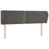 vidaXL Kopfteil mit Ohren Dunkelgrau 147x23x78/88 cm Samt