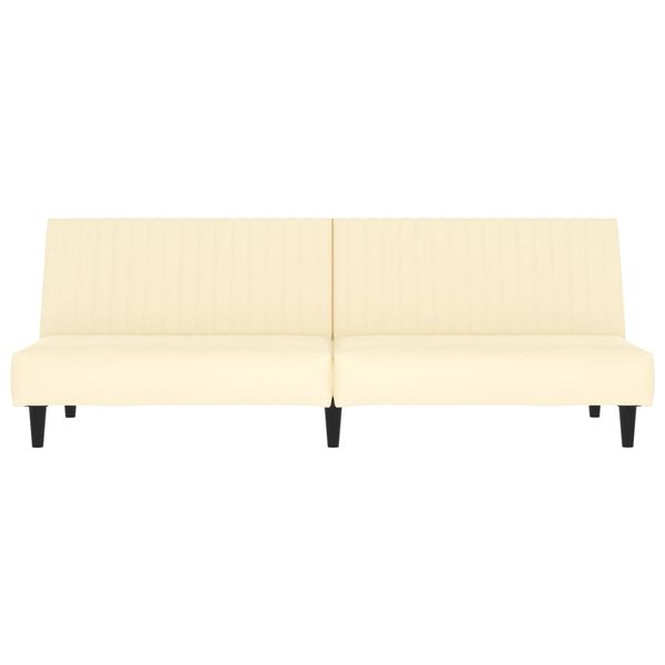 vidaXL Schlafsofa 2-Sitzer Creme Kunstleder