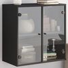 vidaXL Wandschrank mit Glast&uuml;ren Schwarz 68x37x68,5 cm