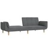 vidaXL Schlafsofa 2-Sitzer mit 2 Kissen Hellgrau Stoff