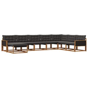 vidaXL Outdoor-Sofagarnitur 8 stk. Natur und Schwarz
