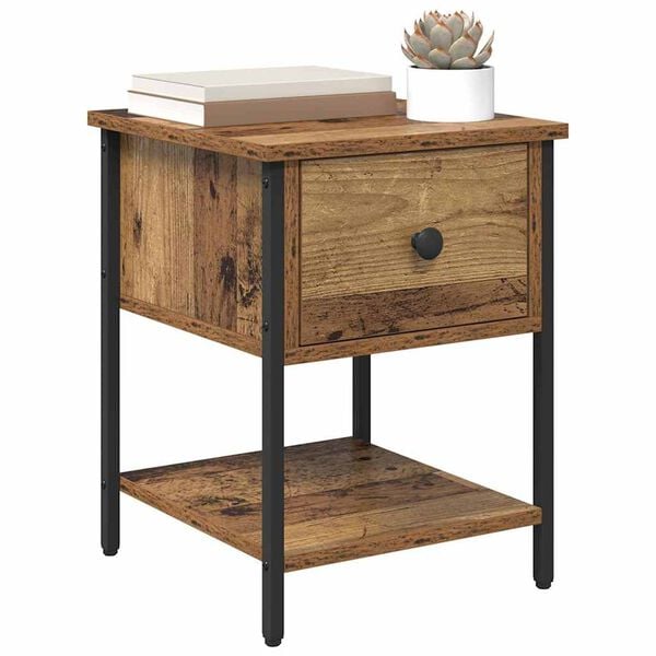 vidaXL Nachttisch 2 pcs Altholz 34 x 35,5 x 45 cm Holzwerkstoff