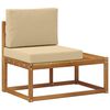 vidaXL Outdoor-Sofagarnitur mit Kissen 7 St&uuml;ck Natur und Beige