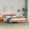 vidaXL Bettrahmen Wachsbraun 160 x 200 cm Massives Kiefernholz