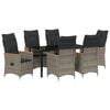 vidaXL Garten Essgruppe 7 Stk. Grau Poly-Rattan