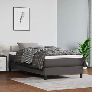 vidaXL Taschenfederkernmatratze Mittel Grau 100x200x20 cm Kunstleder