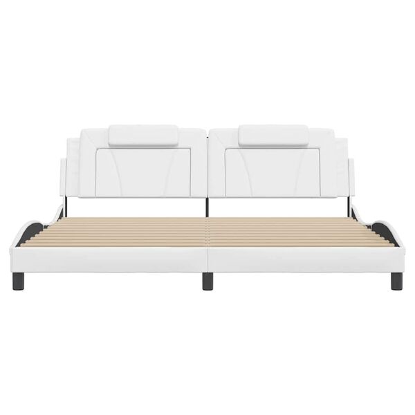 vidaXL Bettgestell "Viana" ohne Matratze Wei&szlig; 200x200 cm Kunstleder