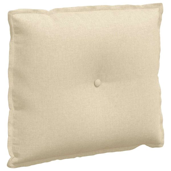 vidaXL R&uuml;ckenkissen Creme 60 x 19 x 50 cm Stoff