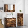 vidaXL Badezimmerm&ouml;bel-Set mit Schubladen 3 pcs Ger&auml;ucherte Eiche