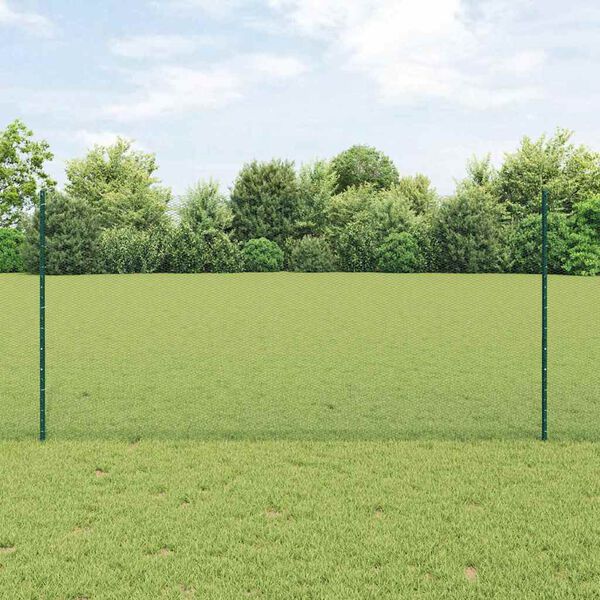 vidaXL Zaun und Pfosten Grün 1,2 x 10 m Stahl
