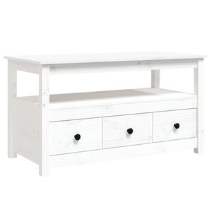 vidaXL Couchtisch Wei&szlig; 102x49x55 cm Massivholz Kiefer