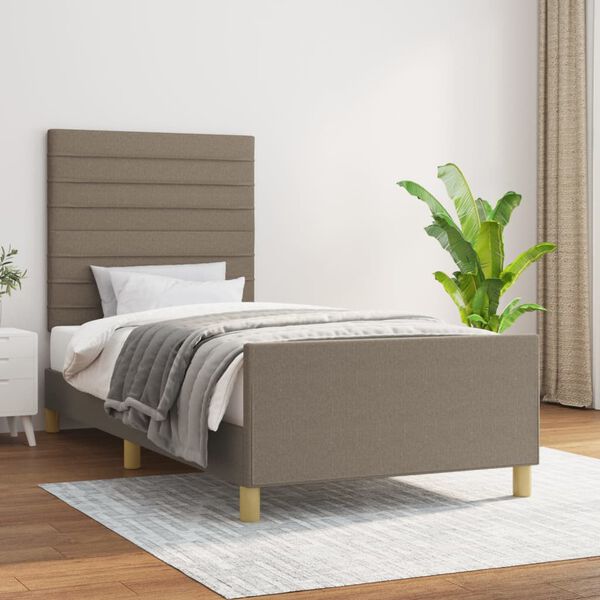 vidaXL Bettgestell ohne Matratze Taupe 100x200 cm Stoff