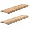 vidaXL Fensterb&auml;nke 2 Stk. Unbehandelt 90x20x2 cm Massivholz Eiche