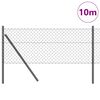 vidaXL Zaunpfosten Grau 10 x 0,4 m (40 x 40 mm Maschen) Stahl und PVC