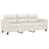 vidaXL 3-Sitzer-Sofa mit Hocker Creme 180 cm Kunstleder
