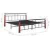 vidaXL Bettgestell Metall und Massivholz Eiche 180x200 cm