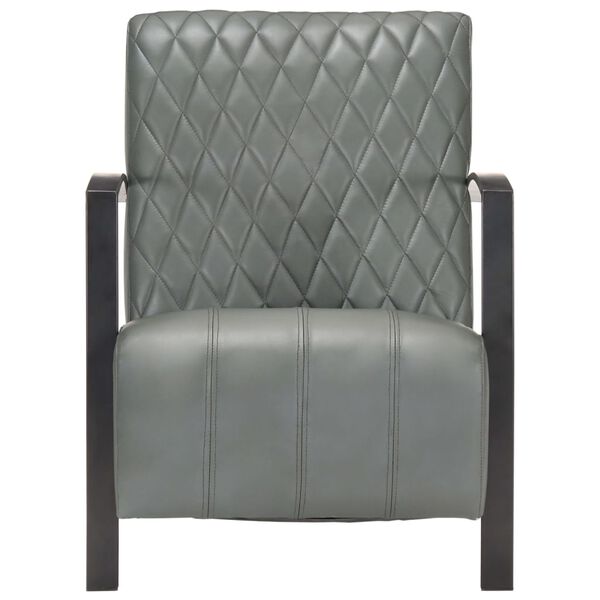 vidaXL Sessel Grau Echtleder
