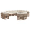 vidaXL Gartensofa-set 12 stk. Beige Poly-Rattan