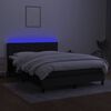 vidaXL Boxspringbett mit Matratze & LED Schwarz 140x190 cm Stoff
