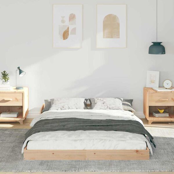 vidaXL Bettrahmen Braun 120 x 200 cm Massives Kiefernholz