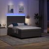 vidaXL LED Boxspringbett Hellgrau und Wei&szlig; 140 x 190 cm Cordstoff