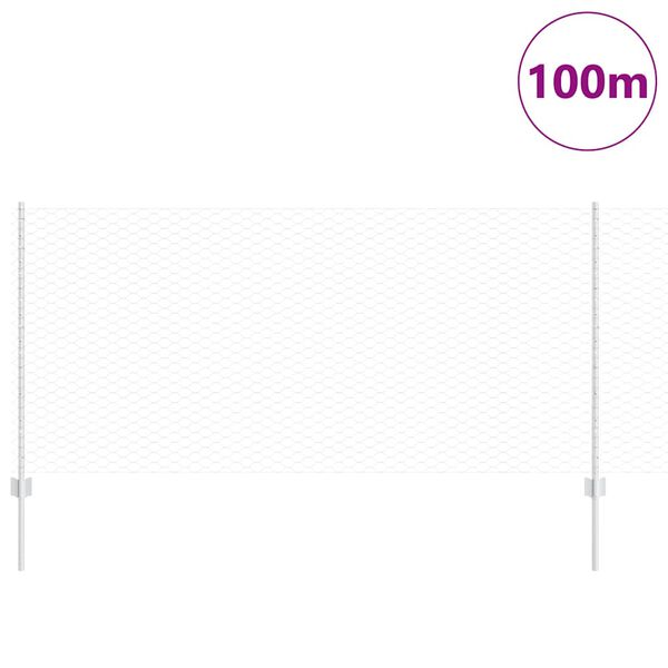vidaXL Zaun mit Pfosten Silber 1 x 100 m Stahl