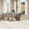 vidaXL Gartensofa-set mit Kissen 17 pcs Beige und Hellgrau Poly-Rattan