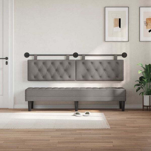vidaXL H&auml;ngevorderseite Wandmontiert Taupe 170 x 55 x 7 cm Stoff