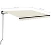 vidaXL Markise Manuell Einziehbar mit Pfosten 3,5x2,5 m Creme