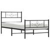 vidaXL Bettgestell mit Kopf- und Fu&szlig;teil Metall Schwarz 100x200 cm
