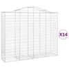 vidaXL Gabionen mit Hochbogen 14Stk. 200x50x160/180cm Verzinktes Eisen