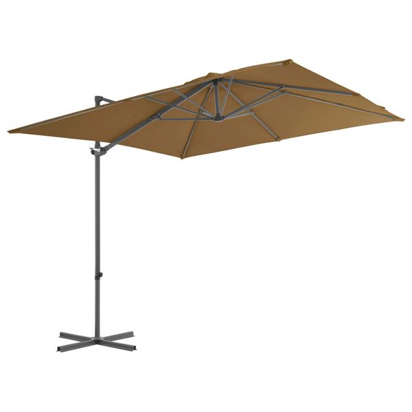 vidaXL Sonnenschirm mit Tragbarem Sonnenschirmst&auml;nder Taupe