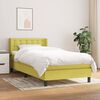 vidaXL Boxspringbett mit Matratze Gr&uuml;n 90x200 cm Stoff