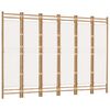 vidaXL 6-tlg. Paravent Faltbar 240 cm Bambus und Canvas