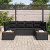 vidaXL Gartensofa-set mit Kissen mit Speicher 6 pcs Schwarz Polyrattan