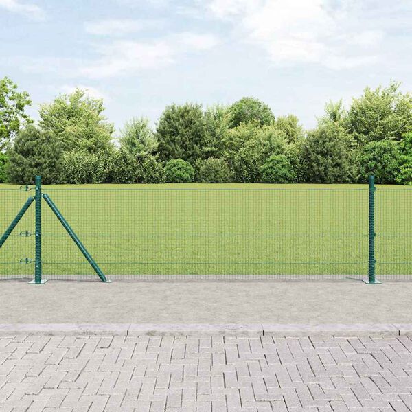 vidaXL Zaunpfosten Gr&uuml;n 10 x 0,5 m (16 x 16 mm Netz) Stahl