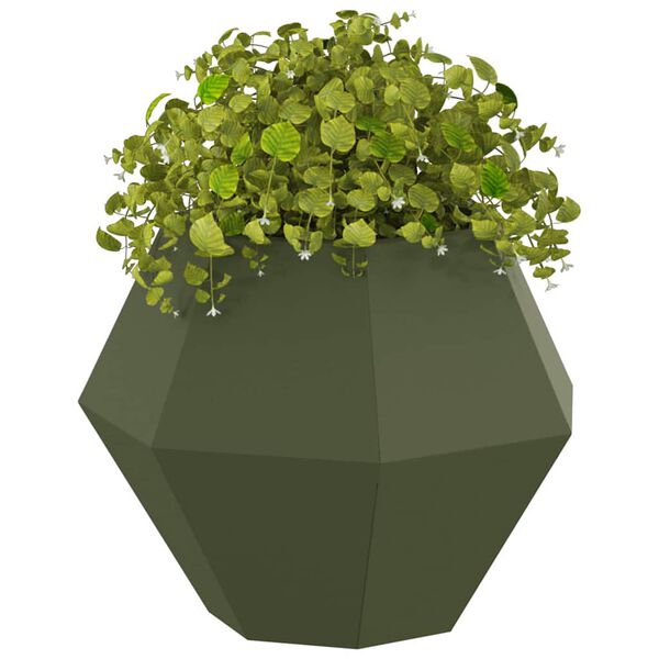 vidaXL Pflanzk&uuml;bel Olive Gr&uuml;n 50 x 50 x 40 cm Stahl