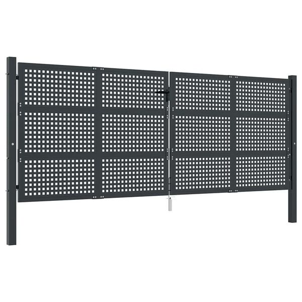 vidaXL Gartentor Anthrazit 400x125 cm Stahl