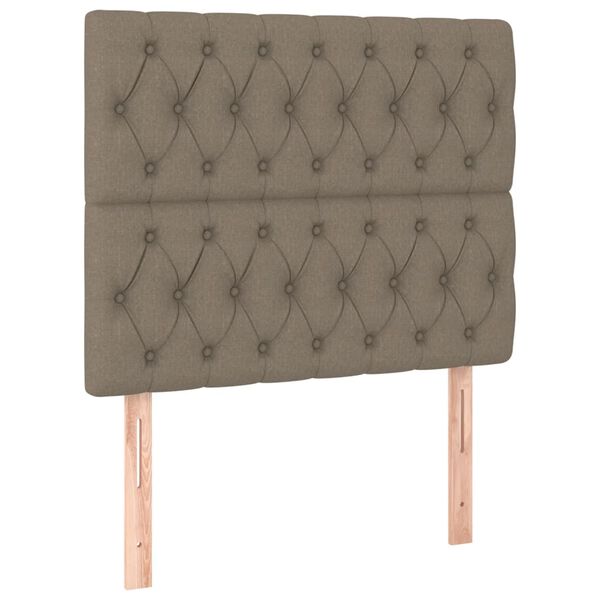 vidaXL LED Kopfteil Taupe 90x7x118/128 cm Stoff