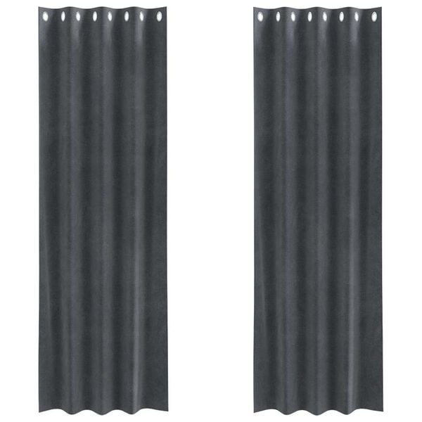 vidaXL Verdunkelungsvorh&auml;nge 2 pcs Hellgrau 140 x 225 cm Samt