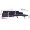 vidaXL Schlafsofa in L-Form Dunkelgrau Polyester