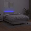 vidaXL Boxspringbett mit Matratze & LED Wei&szlig; 120x190 cm Kunstleder