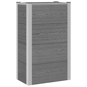 vidaXL Hochbeet Grau 50 x 30 x 82 cm WPC und Aluminium