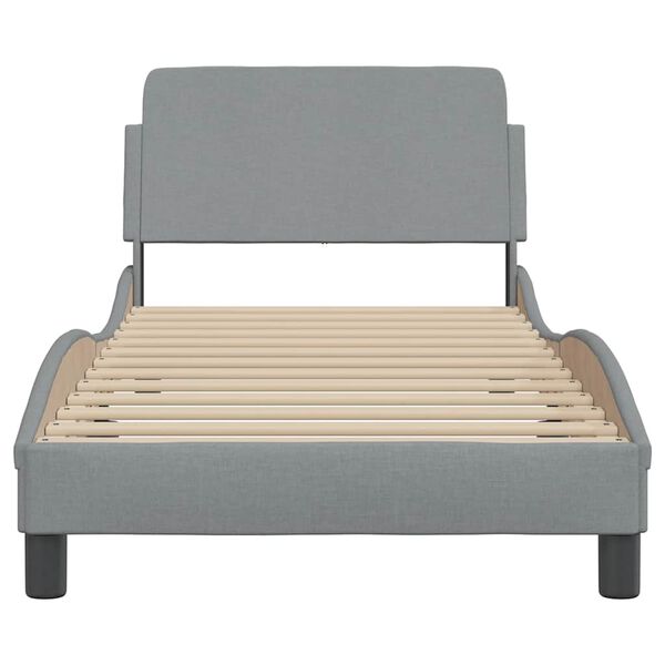 vidaXL Bettgestell "Dover" Hellgrau 80x200 cm Stoff
